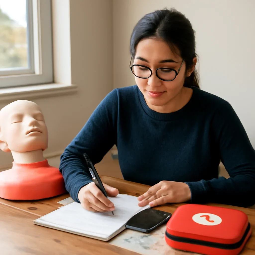 Learner preparing for a CPR/AED Level C Course Surrey training day in Surrey