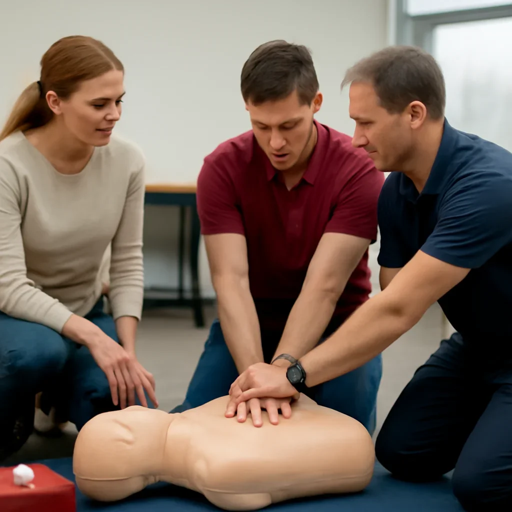 Instructor guiding Intermediate First Aid Course Vancouver skill practice in Vancouver