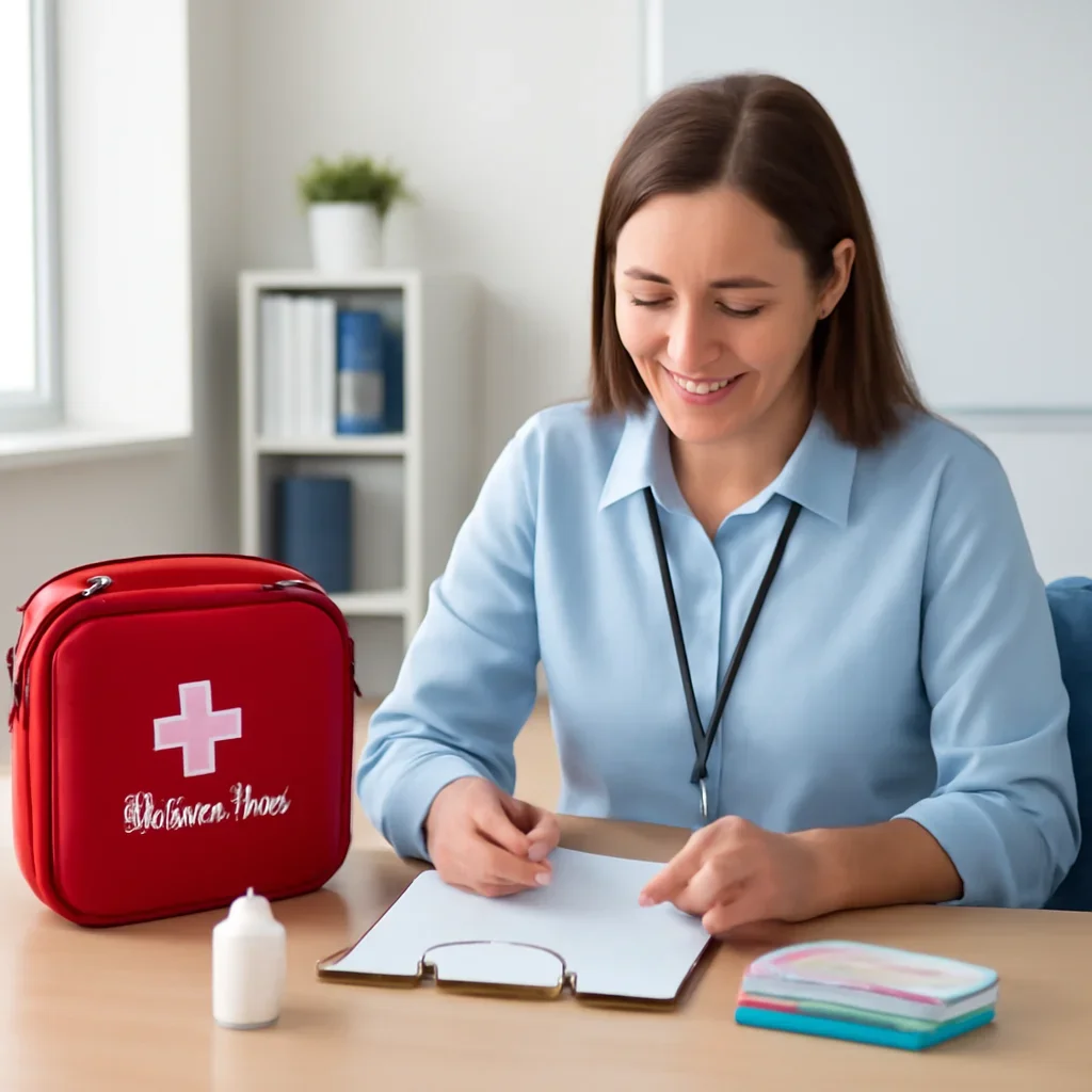 Workplace organizer gathering details for a first aid training quote